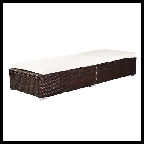 Outdoor Leisure Rattan Furniture Pool Bed / Chaise (Single Sheet)-Brown