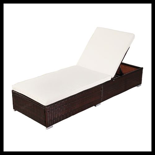 Outdoor Leisure Rattan Furniture Pool Bed / Chaise (Single Sheet)-Brown