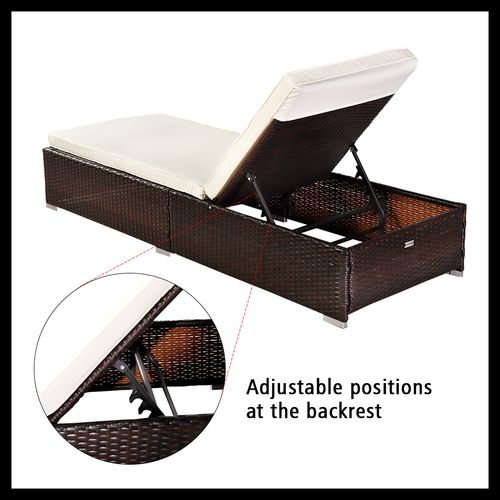 Outdoor Leisure Rattan Furniture Pool Bed / Chaise (Single Sheet)-Brown