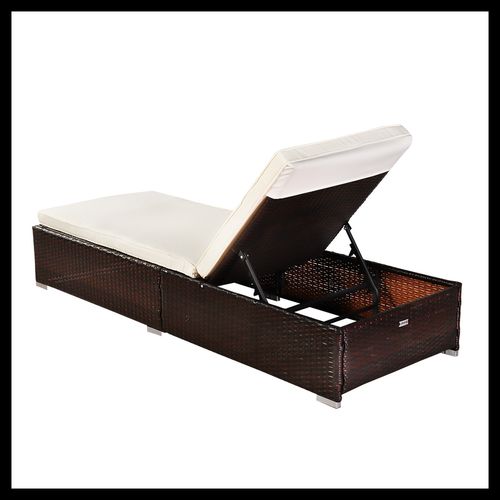 Outdoor Leisure Rattan Furniture Pool Bed / Chaise (Single Sheet)-Brown