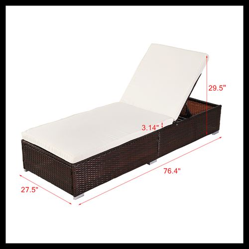 Outdoor Leisure Rattan Furniture Pool Bed / Chaise (Single Sheet)-Brown